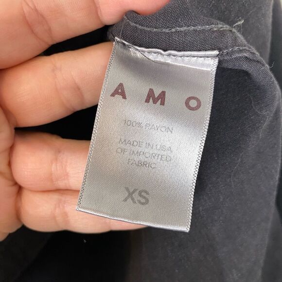 AMO Charcoal Ruffled Brushed-Twill Jacket P493 - Picture 4 of 8